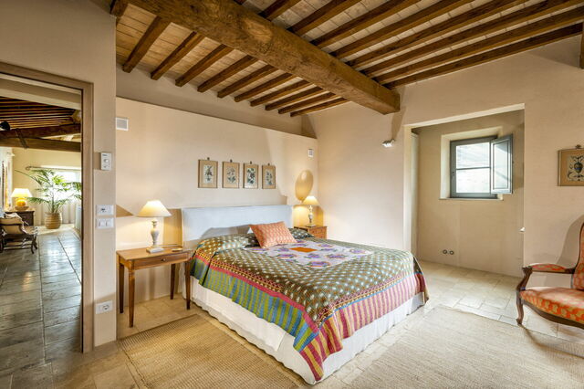 A bedroom in the guesthouse at Podere D'Asso