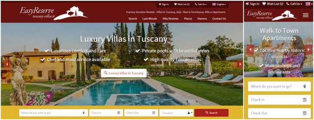 New Tuscany Villas Website