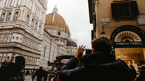 Taking a picture of the Duomo in Florence