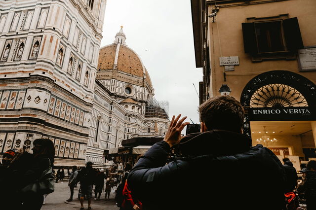 Taking a picture of the Duomo in Florence