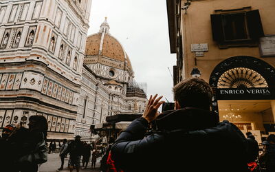 Taking a picture of the Duomo in Florence