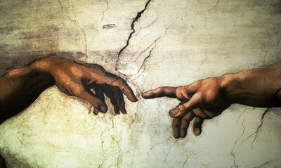 A detail from "The Creation of Adam"