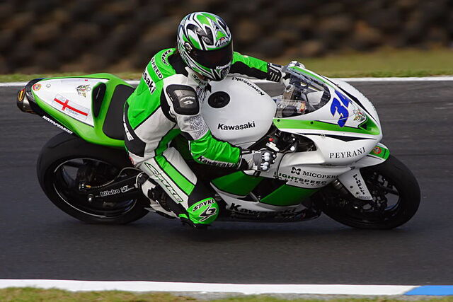 Motorbike on a racing track