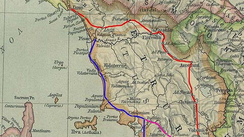 Via clodia marked in pink line