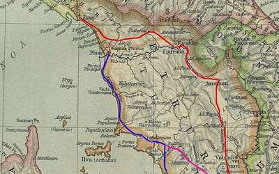 Via clodia marked in pink line