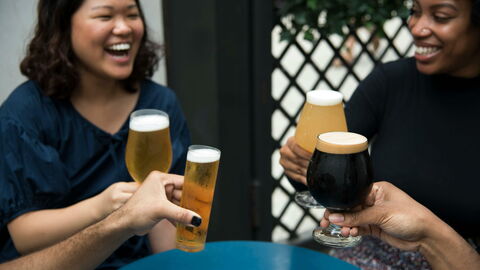 Friends enjoying beer