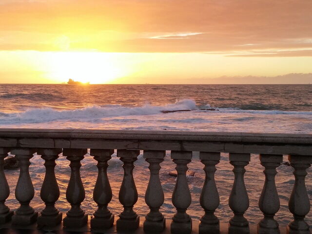 Sunset over the coast, Livorno