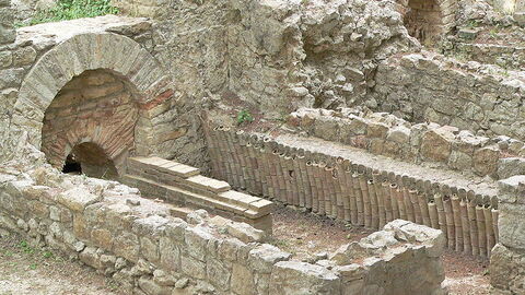 sauna area of ancient roman villa