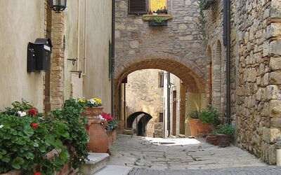 Cobbled street in Bibbona