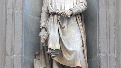 Donatello statue outside Uffizi gallery