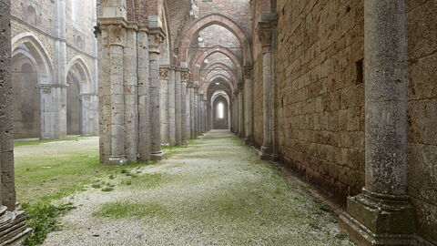 Picture of San Galgano in a foggy day