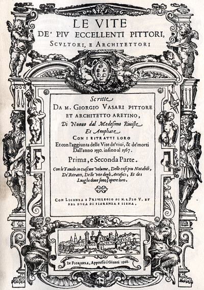 Cover of Vasari's art history book