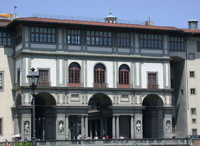 The Uffizi loggia in Florence