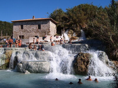 Waterfalls and pools at Saturnia
