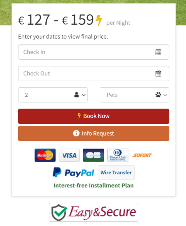 Installment Payment Plan in Booking Box
