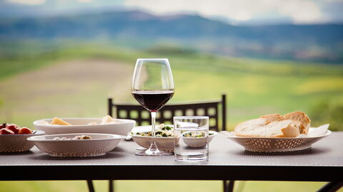 Meal with a view in Tuscany