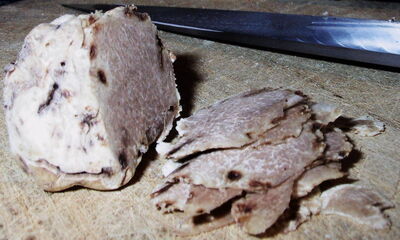 Sliced white truffle