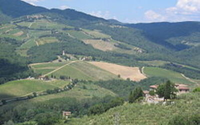 view of valley near radda in chianti