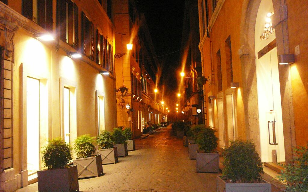 Late Night on Streets of Rome