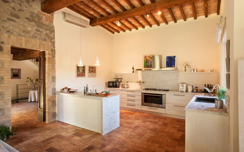 Casale Porano: Property, Room, Building, Interior Design, Furniture, Countertop, House, Ceiling, Kitchen, Wood Flooring