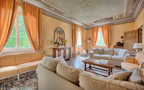 Villa Fiamma: Table, Couch, Furniture, Picture Frame, Property, Comfort, Building, Chair, Living Room, Textile