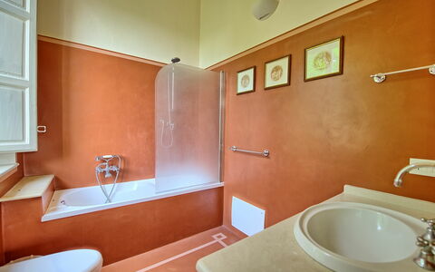 Villa Fiamma: Sink, Tap, Plumbing Fixture, Property, Mirror, Bathroom Sink, Bathtub, Bathroom, Interior Design, Architecture