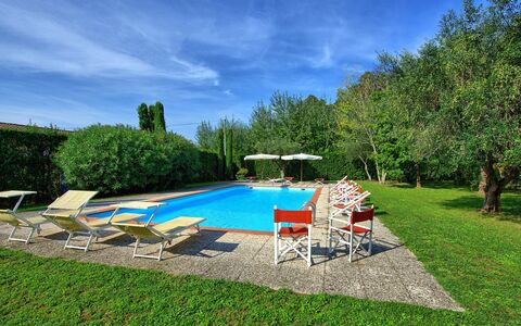 Villa Fiamma: Cloud, Plant, Sky, Furniture, Water, Swimming Pool, Umbrella, Outdoor Furniture, Shade, Tree