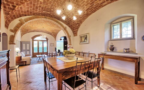 Villa Marietta: Building, Property, Room, Interior Design, Ceiling, Furniture, Architecture, Real Estate, Table, House