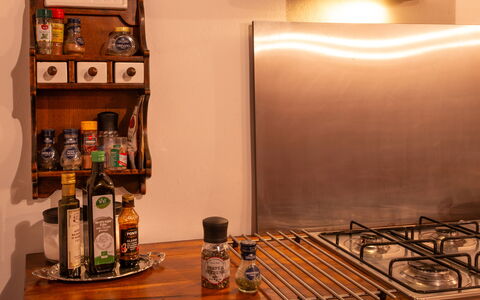 Casa Di Vignolo: Kitchen Appliance, Kitchen, Kitchen Stove, Countertop, Cooktop, Major Appliance, Wood Stain, Gas Stove, Stove, Home Appliance