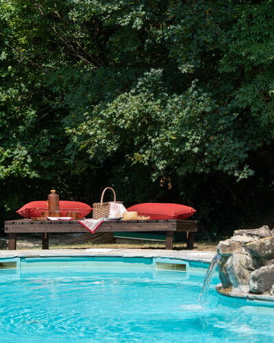 Villa Paola: Swimming Pool, Leisure, Outdoor Furniture, Furniture, Resort, Recreation, Shade, Water Feature, Garden, Backyard