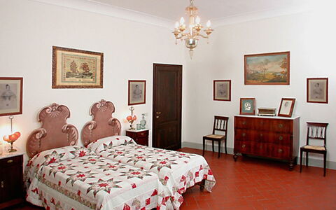 Villa Del Conte: Bedroom, Bed, Room, Bed Sheet, Furniture, Property, Bedding, Bed Frame, Interior Design, Wall