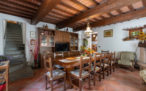 Casa Corella: Furniture, Table, Wood, Interior Design, Chair, Houseplant, Floor, House, Living Room, Real Estate