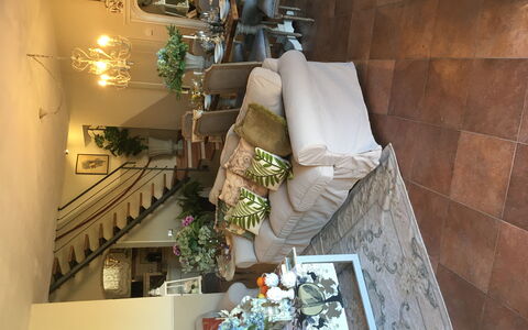 Villa Barbara: Interior Design, Wall, Stairs, Houseplant, Molding, Balcony, Floral Design, Baluster