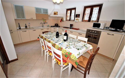 Villa Leo: Room, Dining Room, Property, Furniture, Table, Building, Interior Design, Floor, Kitchen, Real Estate