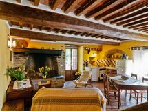 Living room, dining room and kitchen