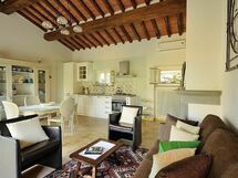 Living room, dining room and kitchen