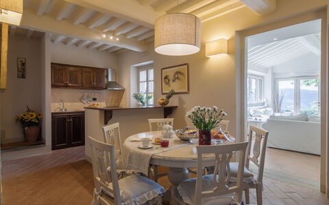 Villa Ginestra: Room, Ceiling, Property, Dining Room, Furniture, Interior Design, Building, Floor, Table, House