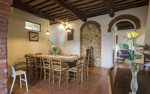 Villa Le Caggia: Building, Property, Room, Interior Design, Furniture, Floor, House, Table, Estate, Real Estate