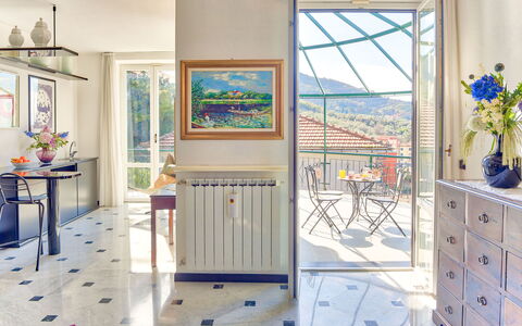 Villa Helvezia - Levanto: Room, Property, Blue, Interior Design, Furniture, Home, Building, House, Floor, Architecture