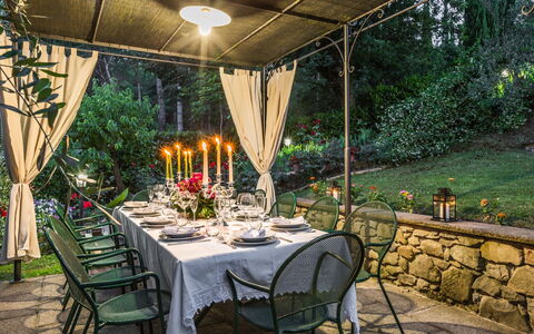 Torre del Cielo: Property, Restaurant, Lighting, Real Estate, Backyard, Table, Patio, House, Room, Home