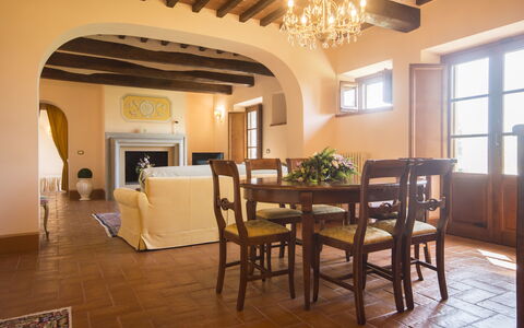 Villa Il Sasso: Room, Property, Building, Interior Design, Furniture, Dining Room, Ceiling, Floor, Real Estate, Lobby