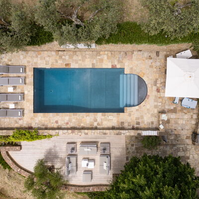 Tenuta Pomona: Swimming Pool, Outdoor Furniture, Composite Material, Resort, Flagstone, Chair, Shade, Water Feature, Sunlounger, Design
