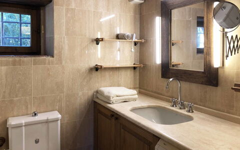 Compignano Barn: Bathroom, Room, Property, Bathroom Cabinet, Interior Design, Sink, Tile, Tap, Lighting, Plumbing Fixture