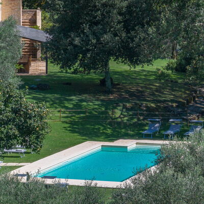 Castello D'Ombrone: Water, Plant, Building, Swimming Pool, Tree, Window, Natural Landscape, Shade, Grass, Shrub