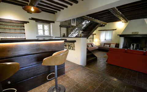 Villa Del Castagno: Property, Interior Design, Building, Room, Furniture, Countertop, Floor, Architecture, Real Estate, Loft