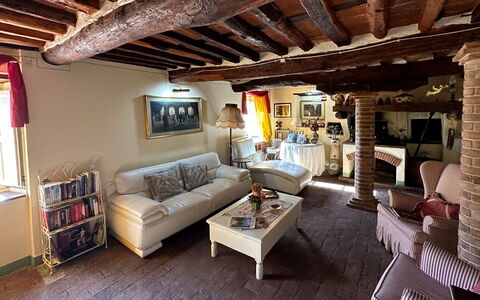 Borgo Bucatra Buonvento: Couch, Furniture, Table, Picture Frame, Lighting, Interior Design, Living Room, Wood, Floor, Studio Couch