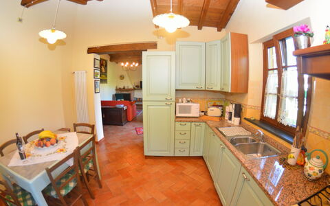 La Capannella: Room, Property, Building, Ceiling, Kitchen, Furniture, Floor, Countertop, Interior Design, House