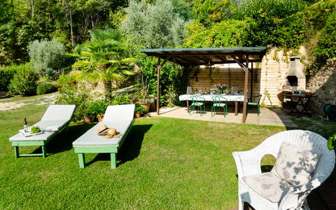 Podere L'istrice: Property, Backyard, Yard, House, Grass, Garden, Furniture, Lawn, Landscaping, Patio