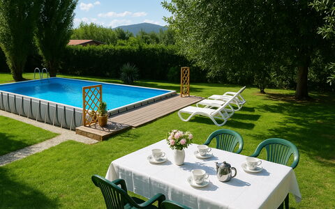 Villa Elisa: Swimming Pool, Garden, Shade, Outdoor Furniture, Leisure, Lawn, Eco Hotel, Backyard, Yard, Landscaping