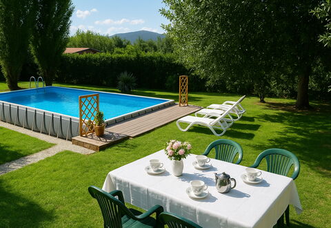 Villa Elisa: Swimming Pool, Garden, Shade, Outdoor Furniture, Leisure, Lawn, Eco Hotel, Backyard, Yard, Landscaping